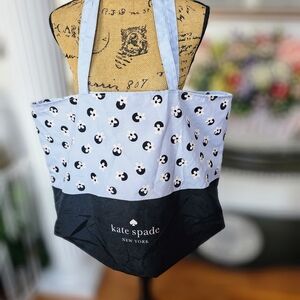 kate spade Blue Tote Bag with Patterned Upper and Solid Base